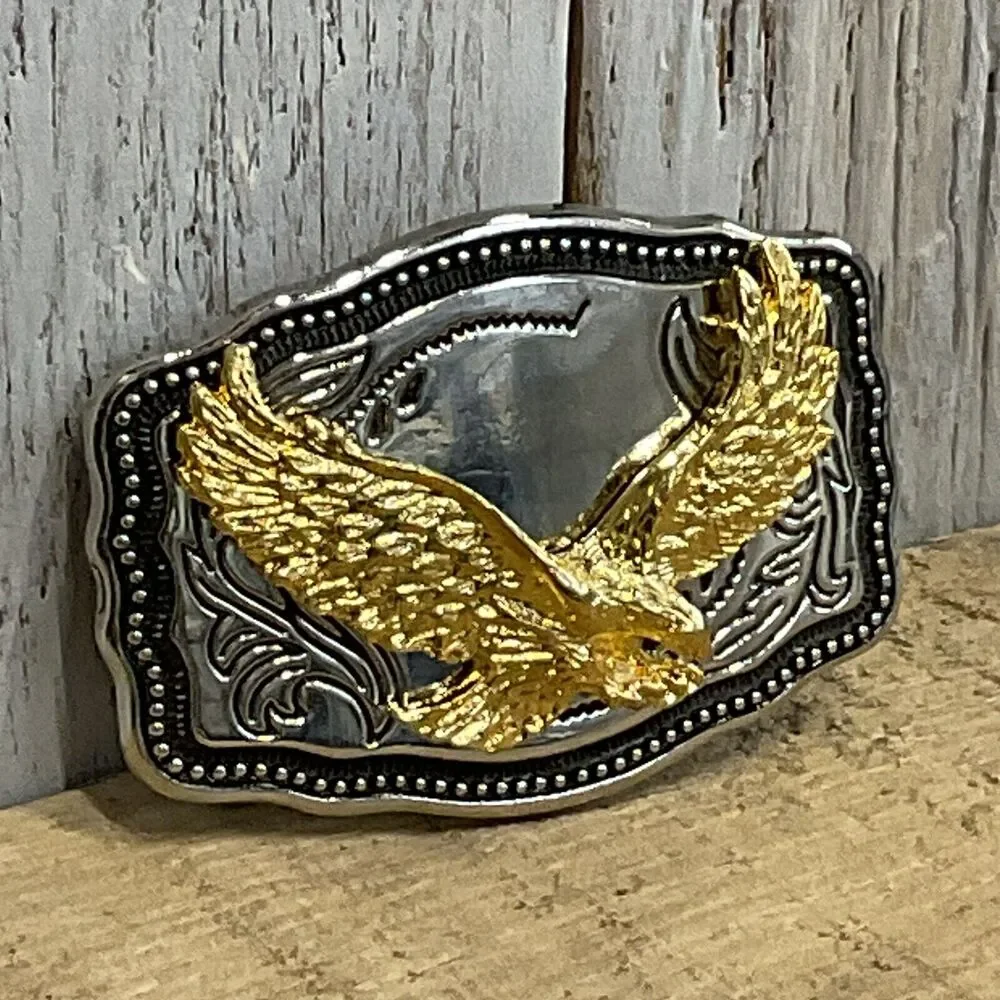 Soaring Eagle Belt Buckle Womens Engraved Eagle‎ in Flight Western Rodeo USA
